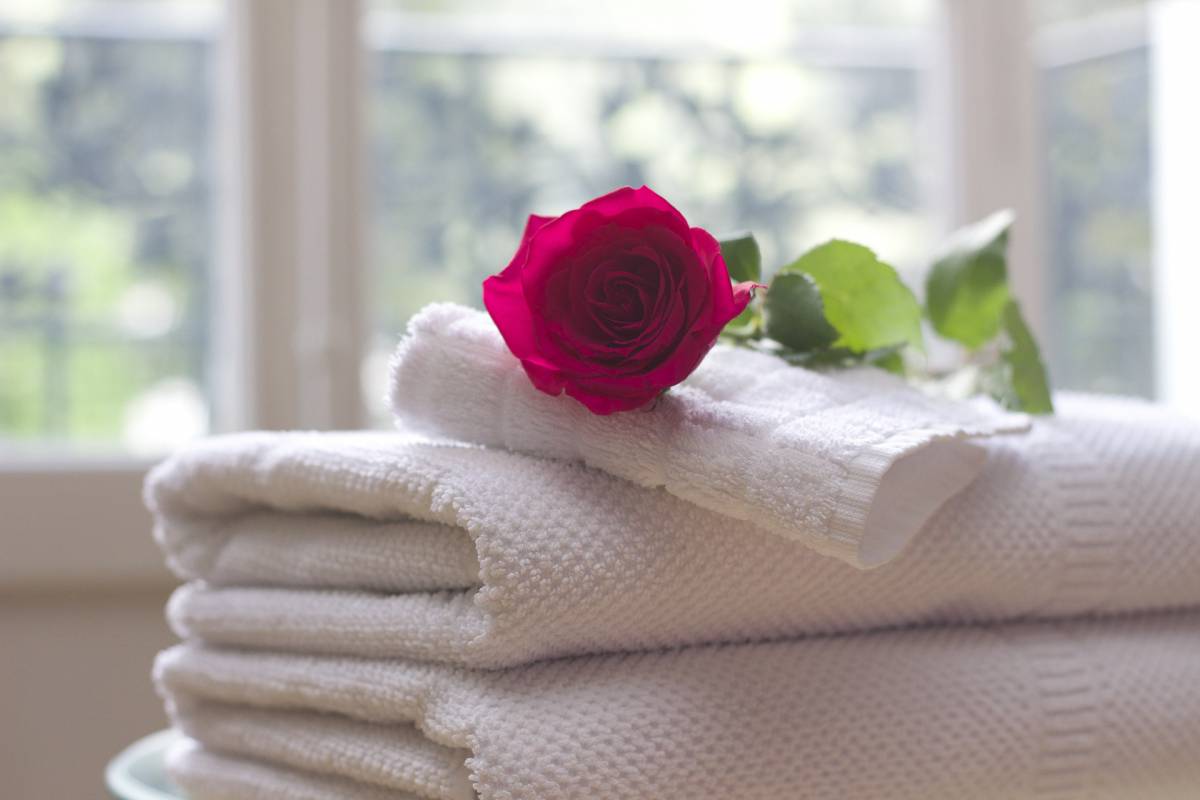 Rose auf Handtüchern